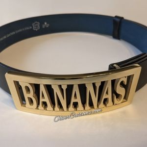 Bananas Gwen Stefani gold custom name belt buckle